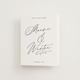 "Noted" - Letterpress Wedding Thank You Cards in Soft Black by Jenna Holcomb - Front