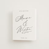 "Noted" - Letterpress Wedding Thank You Cards in Soft Black by Jenna Holcomb - Front