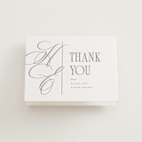 "Sidebar" - Letterpress Wedding Thank You Cards in Ash by Everett Paper Goods - Front