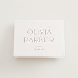 "Monroe" - Letterpress Wedding Thank You Cards in Classic Pink by Kristie Kern - Front