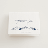 "Arête" - Letterpress Wedding Thank You Cards in Aegean by Olivia Raufman - Front