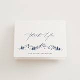"Arête" - Letterpress Wedding Thank You Cards in Aegean by Olivia Raufman - Front