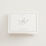 "Monogrammed eternity" - Letterpress Wedding Thank You Cards in Matte Silver by Creo Study - Front