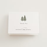 "Evergreens" - Letterpress Wedding Thank You Cards in Olive by Itsy Belle Studio - Front