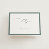 "Fondness" - Letterpress Wedding Thank You Cards in Gravel by Design Lotus - Front