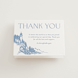 "the cliff" - Letterpress Wedding Thank You Cards in Provincial Blue by Tennie and Co. - Front
