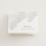 "Palm Arbor" - Letterpress Wedding Thank You Cards in Graphite by Owl and Toad - Front
