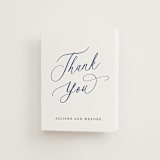 "Statement Names" - Letterpress Wedding Thank You Cards in Lapis by Hooray Creative - Front