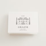 "Italian Countryside" - Letterpress Wedding Thank You Cards in Warm Gray by Melinda Denison - Front