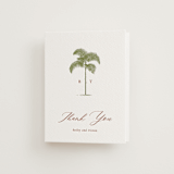 "Palm" - Letterpress Wedding Thank You Cards in Pistachio by Melinda Denison - Front