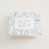 "Shoreline" - Letterpress Wedding Thank You Cards in Sky Blue by Oscar and Emma - Karly Depew - Front