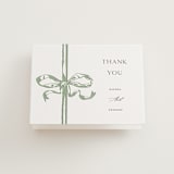 "Big Bow" - Letterpress Wedding Thank You Cards in Mint by Teju Reval - Front