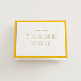 "Color Tone" - Letterpress Wedding Thank You Cards in Dandelion by Kindred Fields - Front