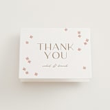 "Wildflower Garland" - Letterpress Wedding Thank You Cards in Matte Gold by Susan Zinader - Front