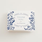 "Porcelain Garden" - Letterpress Wedding Thank You Cards in Lapis by Corinne Malesic - Front