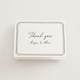 "Handwritten" - Letterpress Wedding Thank You Cards in Moss by Cass Loh - Front