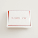 "Racquet" - Letterpress Wedding Thank You Cards in Verona Sunset by Megan Davis - Front