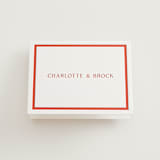 "Racquet" - Letterpress Wedding Thank You Cards in Verona Sunset by Megan Davis - Front