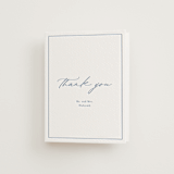"Modern Air" - Letterpress Wedding Thank You Cards in Provincial Blue by Stacey Meacham - Front