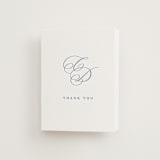 "Aristocratic" - Letterpress Wedding Thank You Cards in Provincial Blue by Creo Study - Front