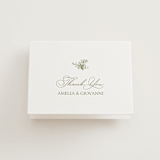 "Vineyard Elegance" - Letterpress Wedding Thank You Cards in Pistachio by Lucrecia Caporale - Front
