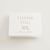 "Camellia.." - Letterpress Wedding Thank You Cards in Latte by Vera Lim - Front