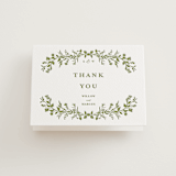 "Greenery Vine" - Letterpress Wedding Thank You Cards in Pistachio by Susan Moyal - Front