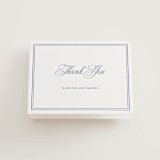 "The Chapel" - Letterpress Wedding Thank You Cards in Provincial Blue by Melinda Denison - Front
