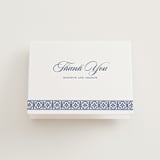 "Tiled" - Letterpress Wedding Thank You Cards in Lapis by Angela Garrick - Front