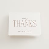 "title" - Letterpress Wedding Thank You Cards in Latte by JoAnn Jinks - Front