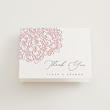 "Hydrangea Blooms" - Letterpress Wedding Thank You Cards in Blush by Paula Pecevich - Front