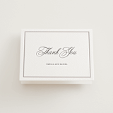 "Royal" - Letterpress Wedding Thank You Cards in Soft Black by Melinda Denison - Front