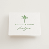 "Iconic" - Letterpress Wedding Thank You Cards in Pear by Creo Study - Front