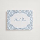 "Garden romance" - Letterpress Wedding Thank You Cards in Sky Blue by Creo Study - Front