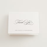 "Ambrose" - Letterpress Wedding Thank You Cards in Soft Black by Olivia Raufman - Front