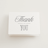 "Icon" - Letterpress Wedding Thank You Cards in Gravel by Vera Lim - Front
