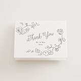 "Note" - Letterpress Wedding Thank You Cards in Gravel by Baumbirdy - Front