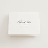 "Finely" - Letterpress Wedding Thank You Cards in Soft Black by Ani Somi - Front