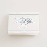 "Stately" - Letterpress Wedding Thank You Cards in Provincial Blue by Creo Study - Front