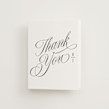 "Mirin" - Letterpress Wedding Thank You Cards in Soft Black by Kate Ahn - Front