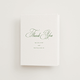 "Chic Script" - Letterpress Wedding Thank You Cards in Cucumber by Kelly Schmidt - Front