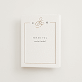 "Framed Monogram" - Letterpress Wedding Thank You Cards in Faux Gold by Kelly Schmidt - Front