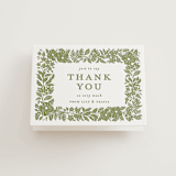 "Ethereal gardens" - Letterpress Wedding Thank You Cards in Pistachio by Sarah Knight - Front