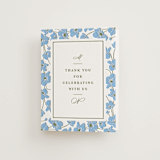 "Anemones" - Letterpress Wedding Thank You Cards in Sky Blue by letterfix - Front