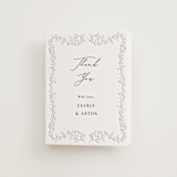 "Delicately" - Letterpress Wedding Thank You Cards in Gravel by Nicoletta Savod - Front