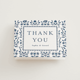 "Pressed Motif" - Letterpress Wedding Thank You Cards in Indigo by Oma N. Ramkhelawan - Front