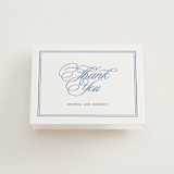 "Posh" - Letterpress Wedding Thank You Cards in Provincial Blue by Creo Study - Front