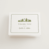 "Summit Meadows" - Letterpress Wedding Thank You Cards in Pistachio by Ana Sharpe - Front