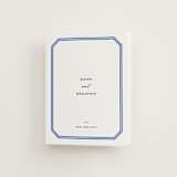 "Brasserie" - Letterpress Wedding Thank You Cards in Sapphire by Megan Davis - Front