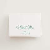 "Keepsake" - Letterpress Wedding Thank You Cards in Shamrock by Blustery August - Front
